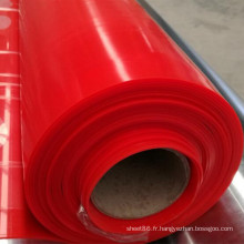 Feuille en caoutchouc de silicone de couleur rouge de prix usine, feuille rouge foncé de silicone de couleur